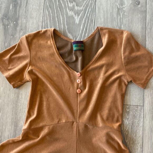 Vintage Flirty Peach Dress - Picture 2 of 6